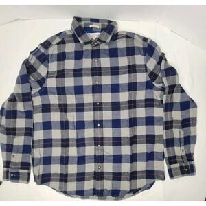 Original Penguin Heritage Slim Fit Button up Shirt XL Blue Gray Plaid Mens